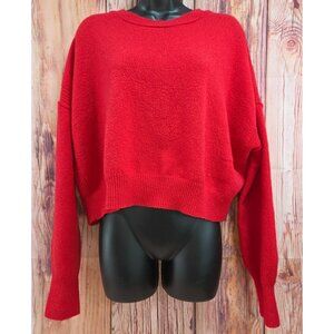Wild Fable Womens Red Cropped Knit Sweater Large